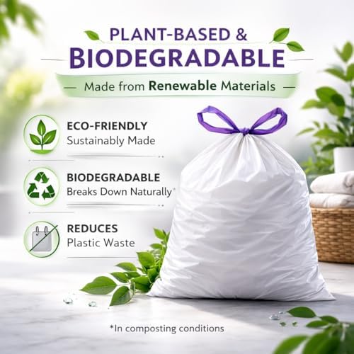 ETSUS Biodegradable Trash Bags with Drawstrings, 9 Gal, 100 Count - Image 5