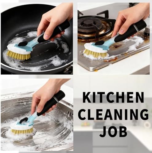 Dish Brush Refill Head for OXO Soap Dispensing Dish Brush, 3 Khaki+ 3 White - Image 4