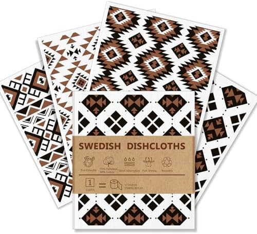 4 Pcs Swedish Dishcloths for Kitchen, Reusable, Super Absorbent by Unknown