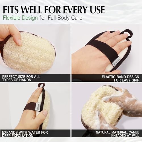 YIQINGJIE Upgraded Large Natural Egyptian Loofah for Men,2 Count,Black - Image 6