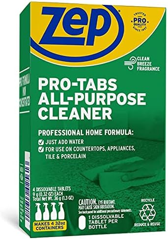 Zep PRO-TABS All Purpose Cleaner Dissolvable Tablets - 4 Tablets - ZUAPCTAB Just Add Water Environmentally Friendly by Zep