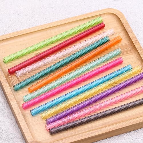 Dakoufish 6 Inch Reusable Clear Plastic Swirl Drinking Straws for Short Mini 6 oz-8 oz Mason Jar Tumblers,Set of 12 Pcs Replacement Straws with Cleaning Brush (6inch,12color) - Image 5