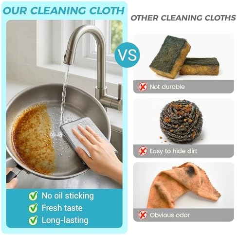 12pcs Upgrade 3-Layer Non-Scratch Steel Wool Dish Rags for Washing Dishes - Image 2