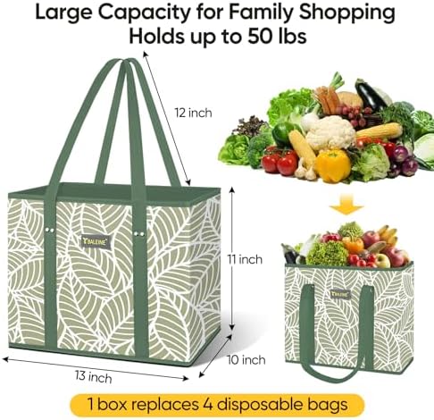 BALEINE 6PK Reusable Grocery Bags, Heavy Duty Shopping Tote Bag - Image 4