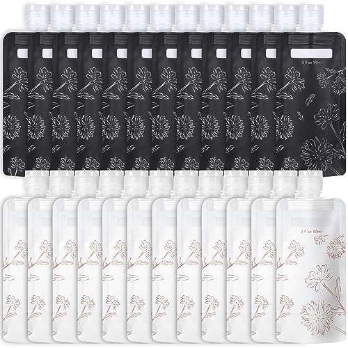 PACKISM 24 Pack Travel Pouches for Toiletries - 90ml 3 oz Liquid Containers by Packism