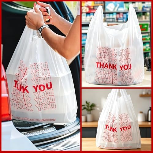TashiBox 200 Ct Plastic bags,Thank You bags, Shopping Bags - Image 6
