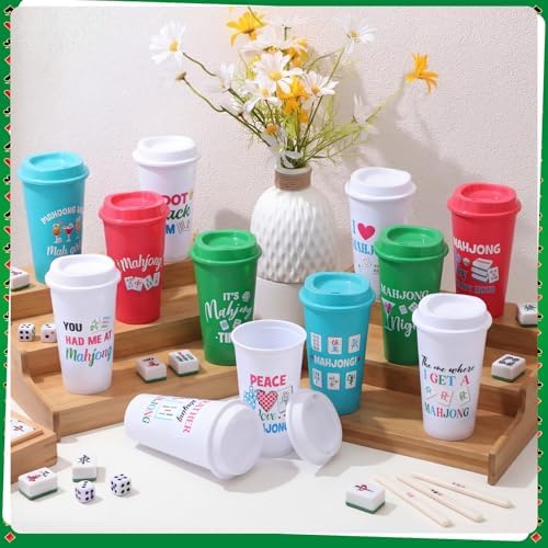 LemonRoad 36 Pcs Mahjong Cups with Lid 16 oz Mahjong Plastic Tumblers - Image 5