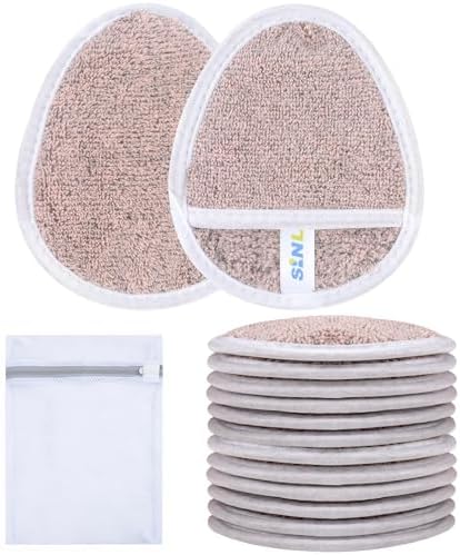 SINLAND Reusable Makeup Remover Pads Brown 12 Pack by SINLAND