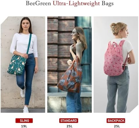 BeeGreen Reusable Grocery Shopping Bag -Travel Tote Bag - Foldable Compact Sturdy Bags - Image 5