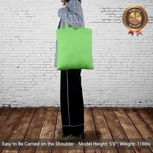 TOPDesign 24-Pack Economical 16"x15" Baby Green Cotton Tote Bags, Lightweight Medium Reusable Grocery Shopping Cloth Bags, Suitable for DIY, Advertising, Promotion, Gift, Activity - Image 2