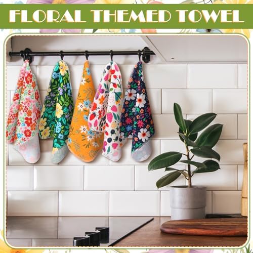 Redbaker 6 Pcs 18 Pcs Reusable Paper Towel for Kitchen,Flower Pattern - Image 2