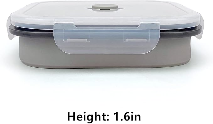 CARTINTS Collapsible Camping Bowl, Silicone Food Container with Lid, Space-Saving Camping Utensils for Kitchen and Outdoor, Microwave Safe 900ml