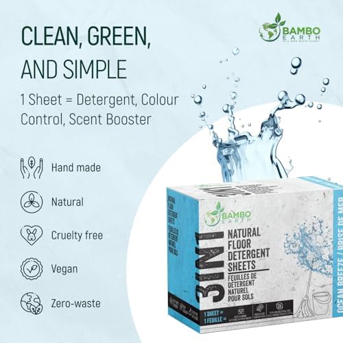 90 Pcs All Natural Floor Cleaner Sheets - Biodegradable And Dissolvable Multipurpose Mopping Concentrated Floor Cleaning Soap Detergent Strips, Mess Free Water Soluble Fast Dry Eco Friendly (Ocean) - Image 3