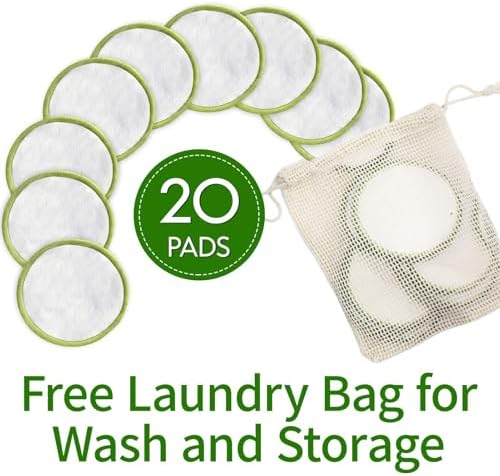28 Pack Reusable Makeup Remover Face Pads with Laundry Bag Washable Soft and Comfortable Cleaning Face Skin,Washable Bamboo Cotton Rounds Multicolour - Image 4