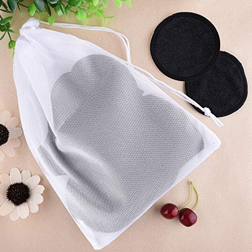 SIQUK 24 Pieces Reusable Cotton Rounds Black Makeup Remover Pads Layers Washable Organic Bamboo Cleansing Cloth Pads with Laundry Bag for Eye Makeup Remove Face Wipe - Image 5