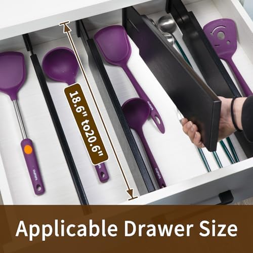 Utoplike Bamboo Drawer Dividers Large, 4" High Kitchen Drawers Organizers - Image 2