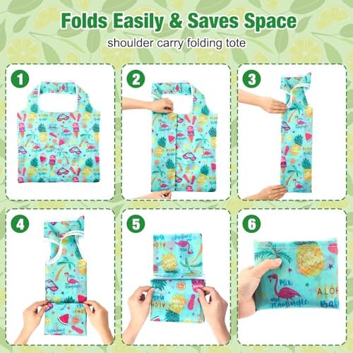 Eccliy 24 Pcs Reusable Grocery Bags Shopping Bags Foldable, Fruits Style - Image 3