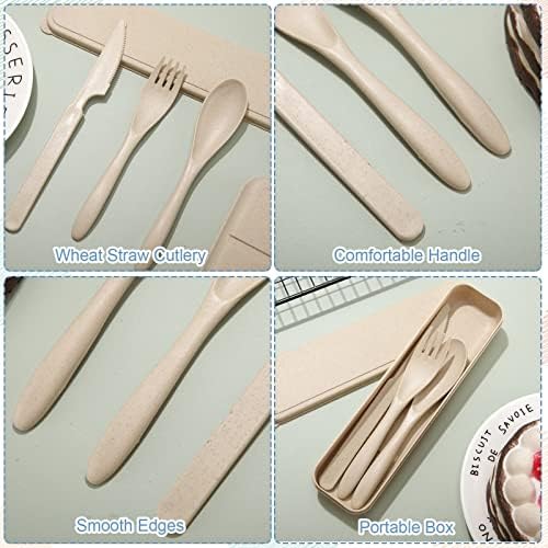 Yahenda 28 Sets Reusable Travel Utensils Set with Case Bulk, Pastel Color - Image 3