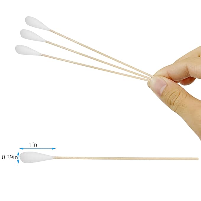 6 Inch Long Cotton Swabs (Large Size) 600pcs for Pets, Gun Cleaning or Makeup