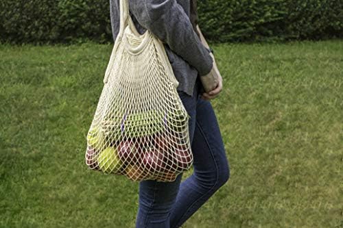 Cotton Mesh Onion Storage Bags - 100% Cotton, Reusable, and Washable Mesh Grocery Bags for Storing Garlic and Root Vegetables - Image 2