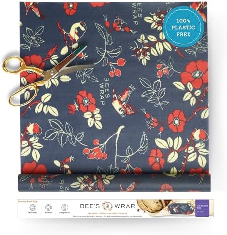 Bee's Wrap Beeswax Wrap Roll, 14 x 52 in - Botanical by BeesWrap