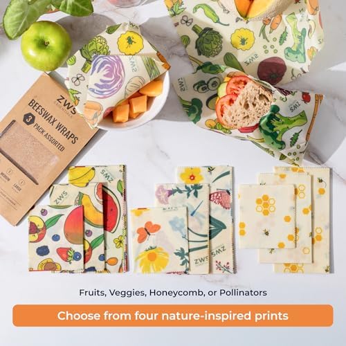 Beeswax Wraps, Cotton Food Storage Set, Pollinators - Image 6