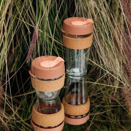 KeepCup Brew Cork, Reusable Glass Tumbler with Natural Cork, Grande Coffee Cup 16oz / 454ml - Frappe - Image 2