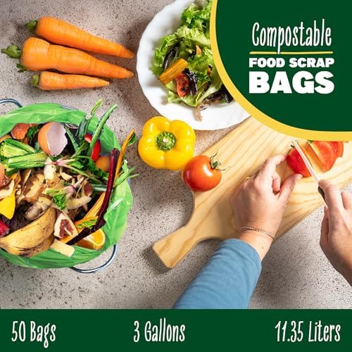 2.6-3 Gallon Compostable Trash Bags Drawstring 50 Bags Extra Thick 1 Mil 11.36 Liter Small Biodegradable Trash Bags for Kitchen Countertop Bin ASTM D6400, US BPI and OK Compost Home Certified - Image 5