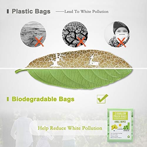 Jaoul Trash Bags 1.2 Gallon, Small Garbage Bags, Strong & Unscented Mini Trash Bags for Kitchen, Bathroom, Office, Restroom, Car, Green, 80 Counts - Image 3