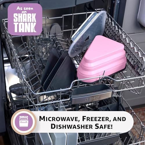 PIZZA PACK The Perfect Reusable Pizza Storage Container with 5 Microwavable Serving Trays - BPA-Free Adjustable Pizza Slice Container to Organize & Save Space, Pink - Image 7