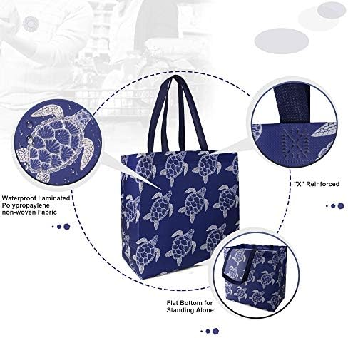 BeeGreen Animal Reusable Grocery Bags - W13*H13*D7 6 Packs Lightweight Shopping Totes with Long Handles, Water Resistant,Durable and Portable - Perfect for Groceries, Supermarket, Gifts, and More - Image 4