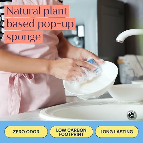 Fab Tab Pop Up Cellulose Sponges - Expanding Kitchen Scrubbers, 12 Pack - Image 2