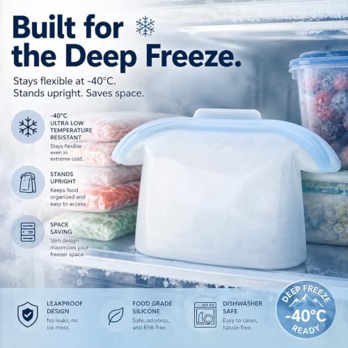 Silicone Food Storage Bags, Reusable, High-Temperature Resistant, Leak-Proof Upright Freezer Bags, Microwave and Dishwasher Safe，white - Image 4