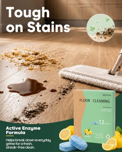 SOPAMI multi-effect floor cleaning tablets 24 Counts Lemon Scent - Image 5