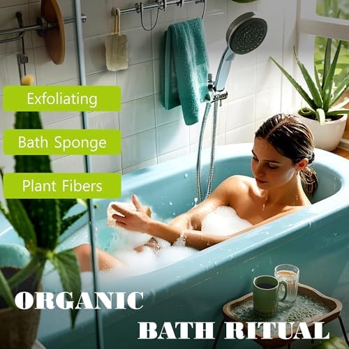 Natural Loofah, Dish Sponge Brush Kitchen Gadgets Plant Fibers for Home and Kitchen Cleaning Supplies Exfoliating Body Scrubber Face Washcloth Loofah for Women Men - Image 5
