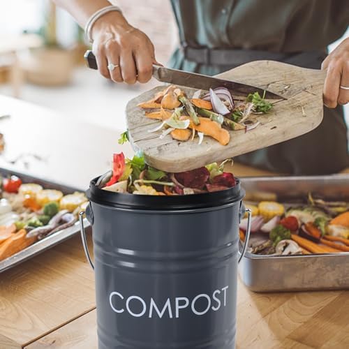 MUMTOP Compost Bin for Kitchen Countertop,1.3 Gal Metal Compost Container - Image 5