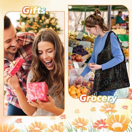 MIAHART Reusable Grocery Bags - Foldable, Cute Tote Bags - Waterproof Nylon - Image 5