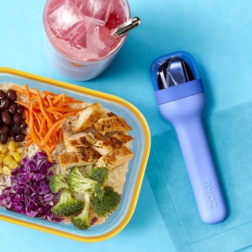 Zoku Pocket Utensil Set Stainless Steel Fork, Knife, and Spoon in Case Blue - Image 2