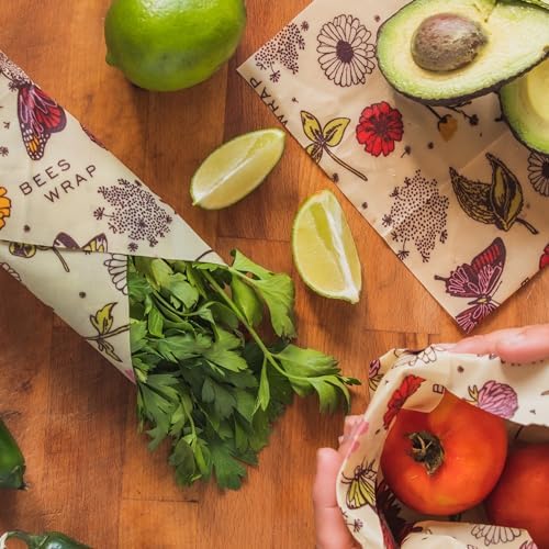 Bee's Wrap Vegan Beeswax Wraps for Food - Cut to Size 14x52" Beeswax Wrap Roll - Plastic Free Made in USA Reusable Natural Food Wrap - Meadow Magic - Image 3