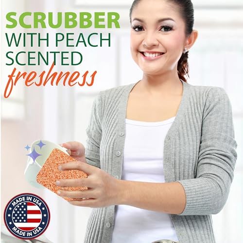 Peachy Clean Silicone Dish Sponge Scrubbers, Fresh Peach Scent, Non-Scratch, Odor-Resistant, Durable Dish Sponges for Kitchen 3pk - Image 2