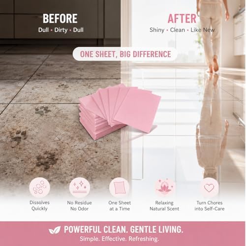 100PCS Multi-Surface Floor Cleaning Tablets, Dissolvable Hardwood Tile Laminate Cleaner, Eco-Friendly Concentrated Mop Solution for Spray Mops, Robot Mops & Buckets, with Natural Scents (Pink) - Image 3