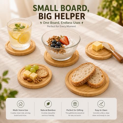 Storage-ready Bamboo Cheese Board Set, 6-Inch Mini Personal Charcuterie Tray, Gift-ready for Wedding, Bridal & Baby Shower Party - Image 6