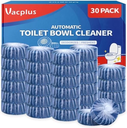 Vacplus Toilet Bowl Cleaner Tablets, 30 Pack, Auto Cleaning, Long-Lasting by Vacplus