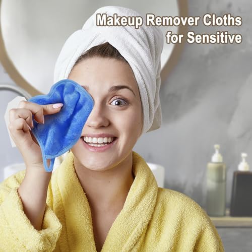KODAMO Makeup Remover Cloth, 6 inch x 6 inch Reusable Makeup Remover Pads Washable Travel Bag, Microfiber Makeup Removal Face Wash Cloths with Just Water, Gentle Soft, 12 Pack - Image 2