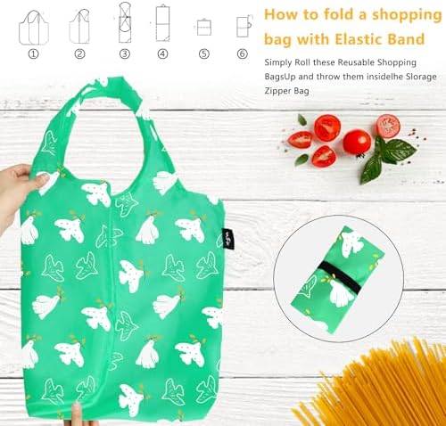 WFK Reusable Grocery Bags With Storage Box, Foldable Shopping Totes - Image 4