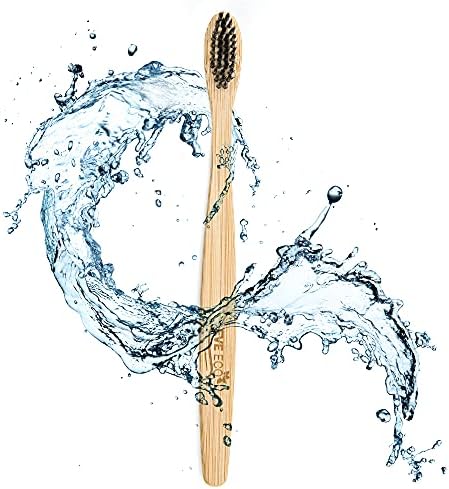 4 Count I Bamboo Toothbrush I Soft Bristles Best for Sensitive Gums I Charcoal I Vegan I Natural Wood I BPA Fee I Recyclable I Compostable I Biodegradable | Environmentally Friendly - Image 2