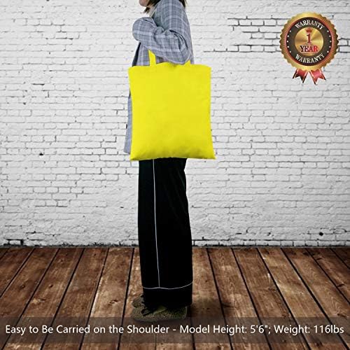 TOPDesign 12-Pack Economical 16"x15" Yellow Cotton Tote Bag, Lightweight Medium Reusable Grocery Shopping Cloth Bags, Suitable for DIY, Advertising, Promotion, Gift, Activity - Image 3