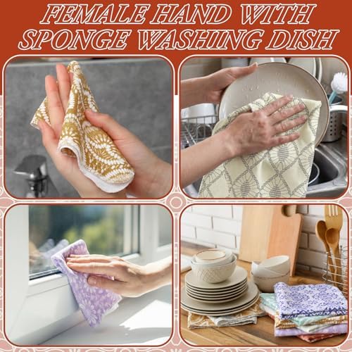 Redbaker 30 Pcs 18 Pcs Reusable Paper Towel for Kitchen,Bohemian - Image 3