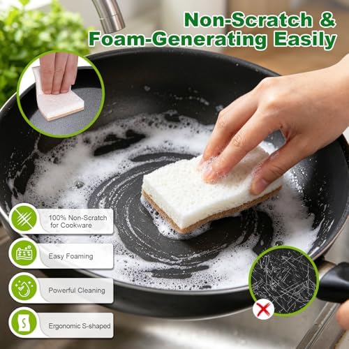 HOMEXCEL Kitchen Dish Sponges, 24 PK Non Scratch Natural Sponge for Dishes - Image 3