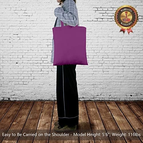 TOPDesign 12-Pack Economical 16"x15" Purple Cotton Tote Bag, Lightweight Medium Reusable Grocery Shopping Cloth Bags, Suitable for DIY, Advertising, Promotion, Gift, Activity - Image 2